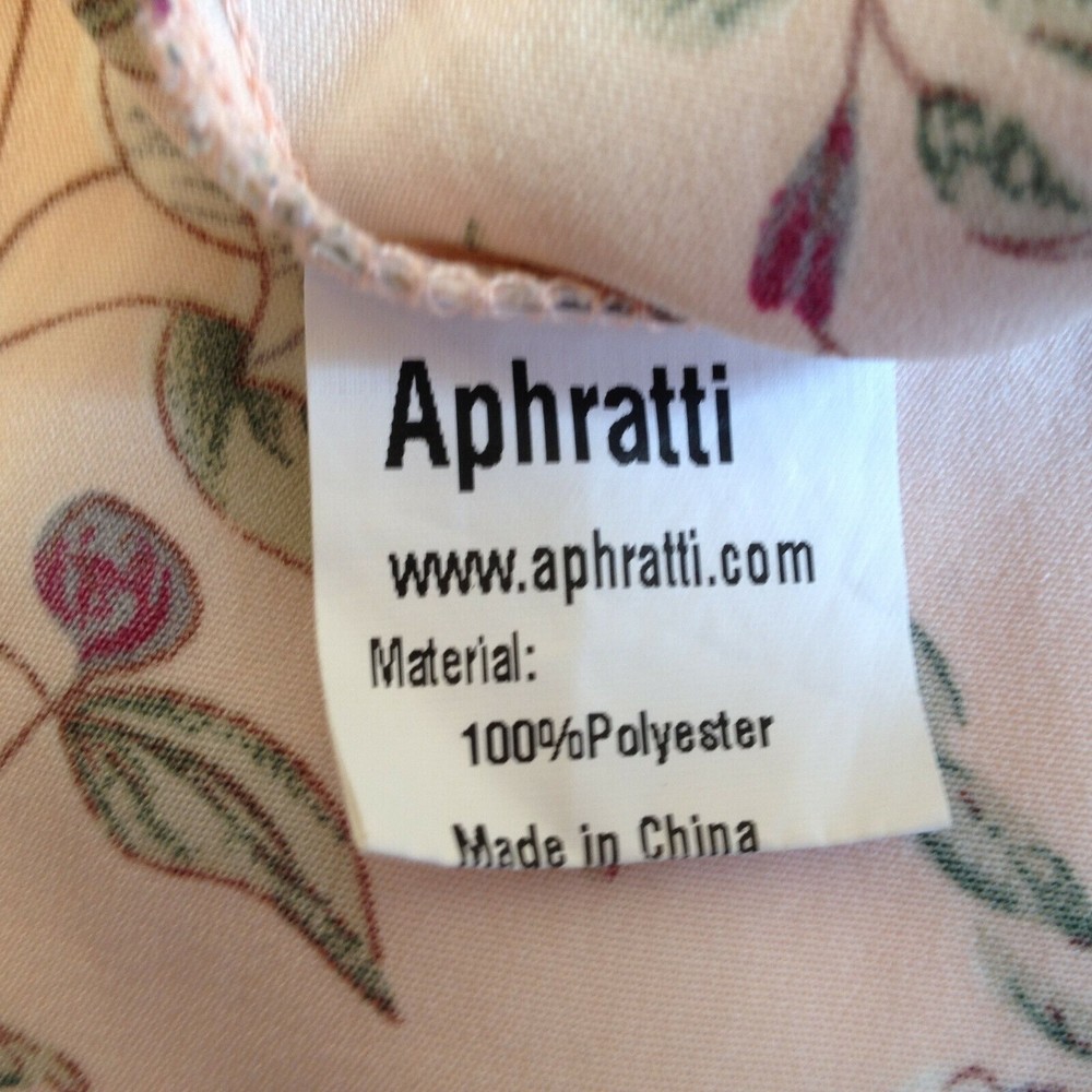 Aphratti Dress Sleeveless Collared Button Top Designed w/ Roses Size Small - Picture 6 of 12